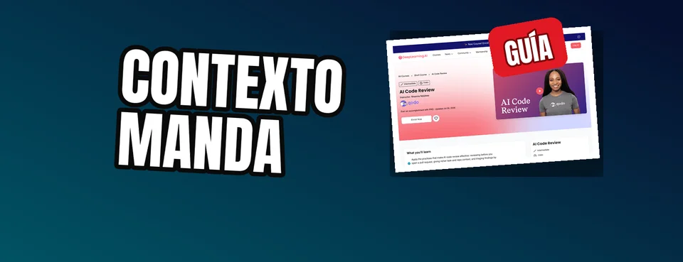 Ilustración editorial: Revisión de código con IA: contexto, triaje y estándares que mejoran cada revisión
