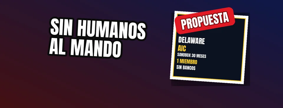 Ilustración editorial: Delaware estudia una propuesta para permitir empresas dirigidas por agentes de IA sin humanos en la gestión diaria