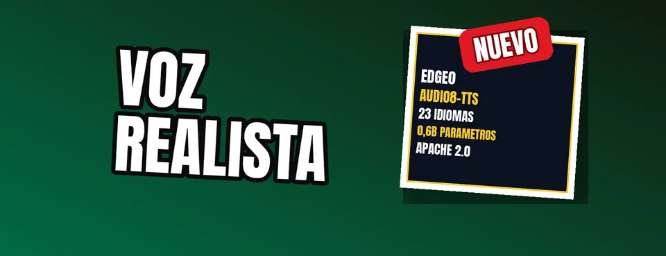 Ilustración editorial: Edge0 lanza Audio8-TTS-Realistic: clonación de voz con IA en 23 idiomas y 601 millones de parámetros
