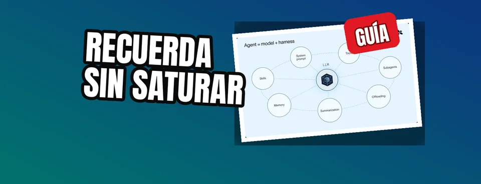 Ilustración editorial: Deep Agents: 5 técnicas de LangChain para que los agentes de IA recuerden sin saturar su contexto