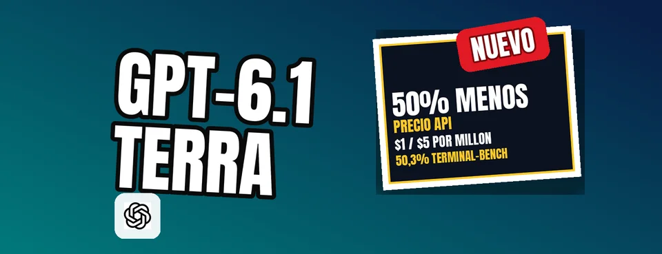Ilustración editorial: OpenAI presenta GPT-6.1 Terra: más velocidad, razonamiento visual y menor coste para tareas con IA