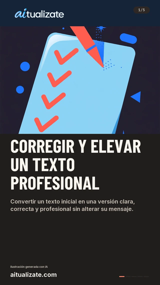 Primera tarjeta: Corregir y elevar un texto profesional