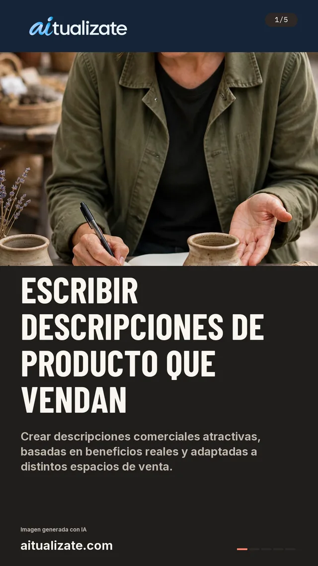 Primera tarjeta: Escribir descripciones de producto que vendan