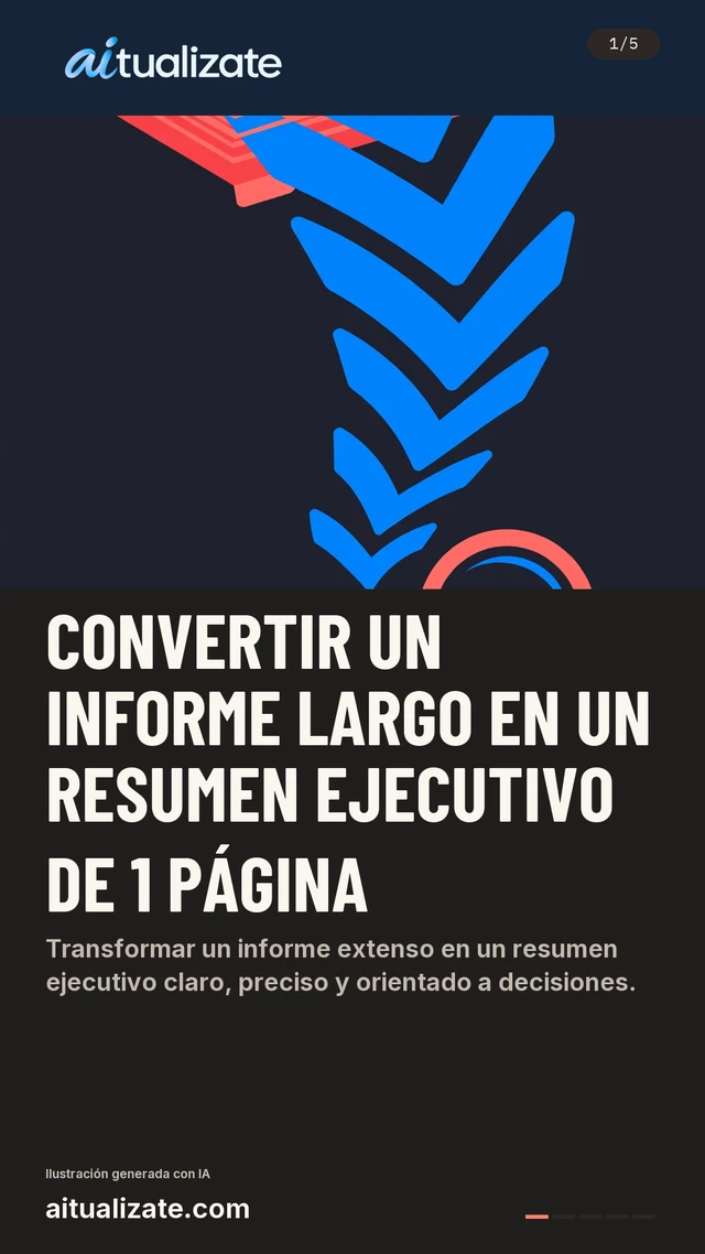 Primera tarjeta: Convertir un informe largo en un resumen ejecutivo de 1 página