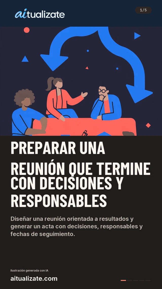 Primera tarjeta: Preparar una reunión que termine con decisiones y responsables