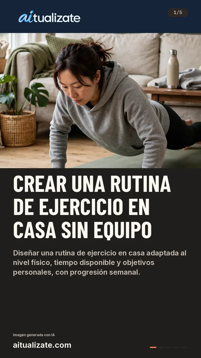 Primera tarjeta: Crear una rutina de ejercicio en casa sin equipo
