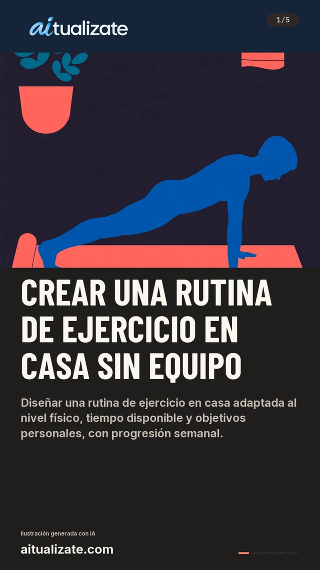 Primera tarjeta: Crear una rutina de ejercicio en casa sin equipo